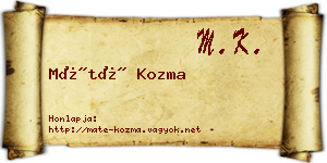 Máté Kozma névjegykártya