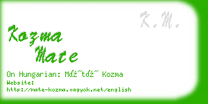 kozma mate business card